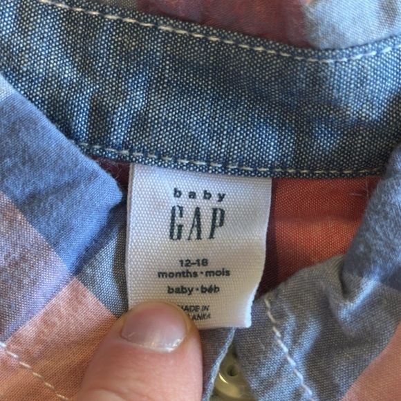 GAP - Blue and Pink Button Down Bodysuit - Picture 3 of 3